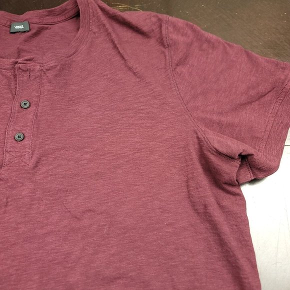 Vince Mens XXL Shirt Henley‎ Red Short Sleeve Casual Cotton 2XL - Issues - Picture 2 of 14